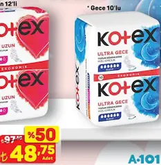 KOTEX ULTRA GECE HİJYENİK PED 10'LU